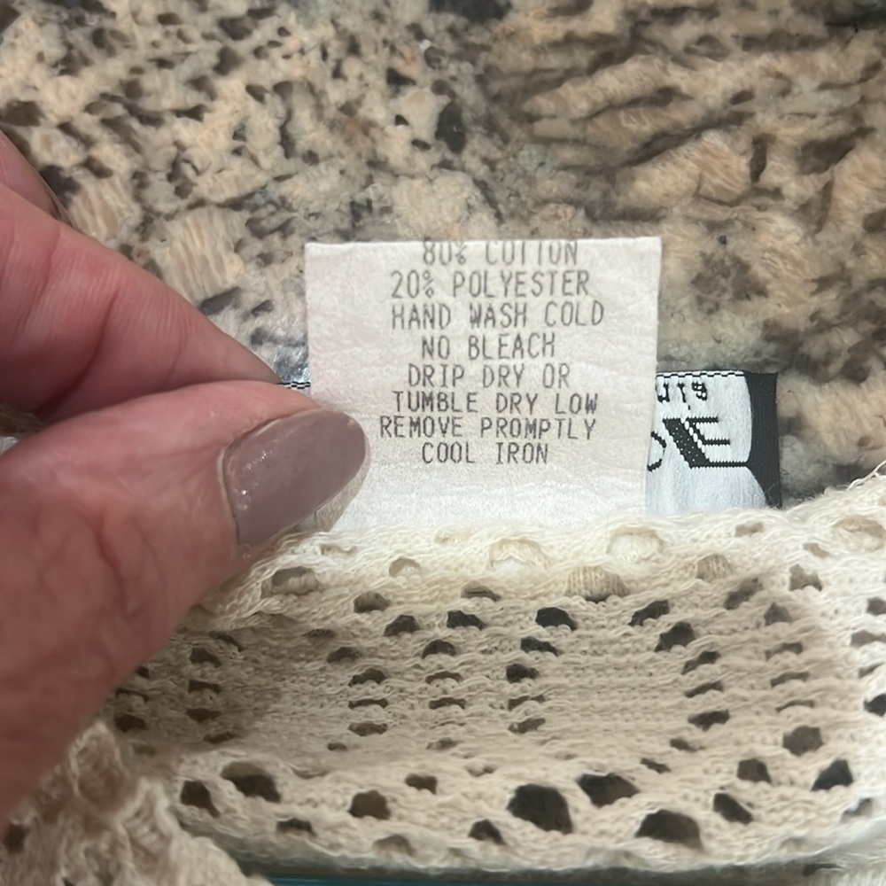 White Crochet Maxi Dress with Fringe - Picture 6 of 6